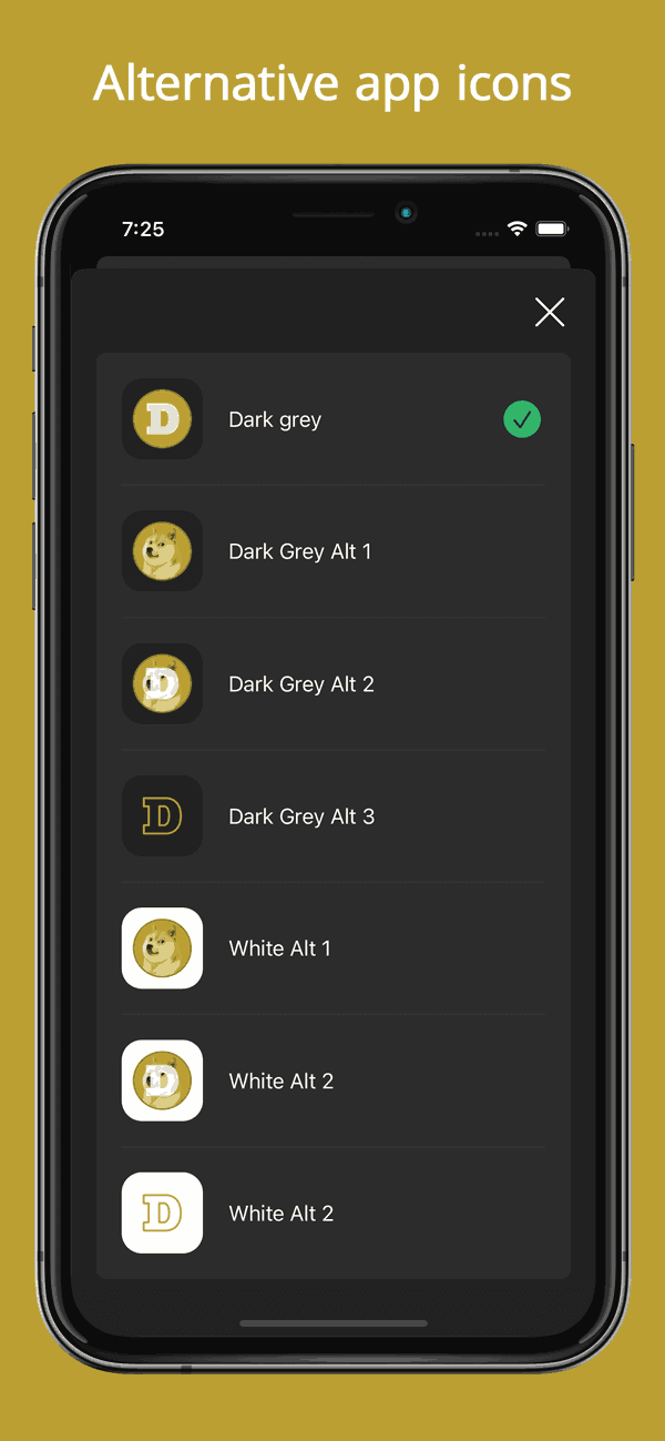 DOGE Alerts - Alternative app icons
